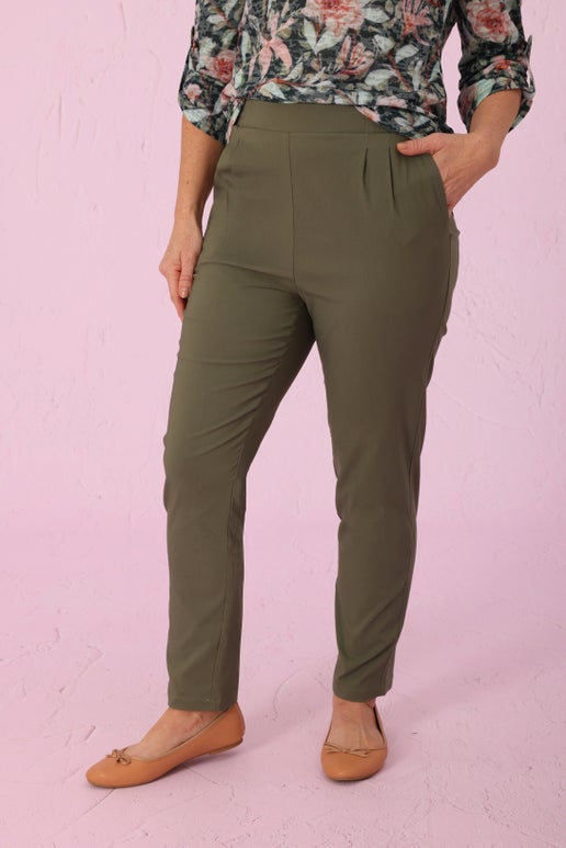 Micro Stretch Ankle Grazer in Green | Caroline Eve