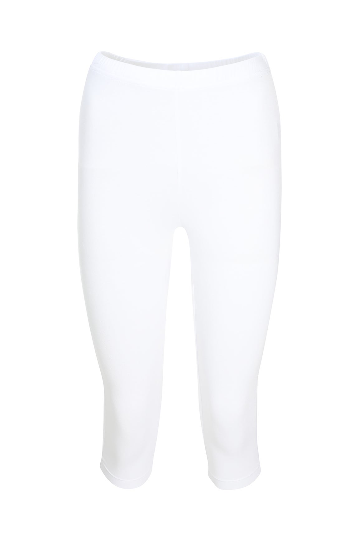 Viscose Elastane Below Knee Legging in White Caroline Eve