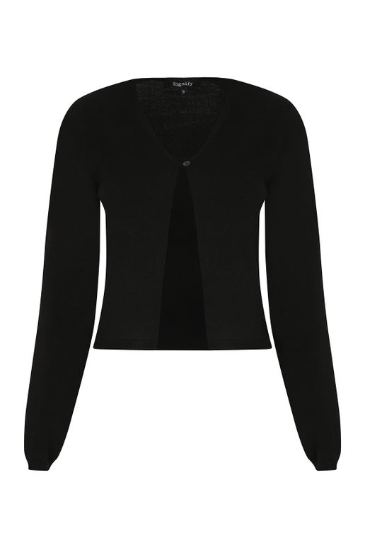 Viscose Rich Knitwear Bolero in Black | Caroline Eve