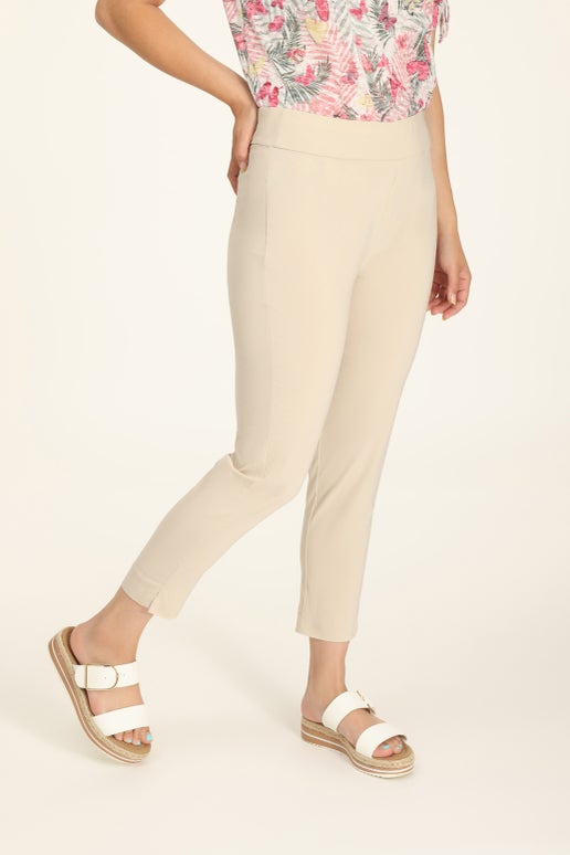 Stretch Basque Micro Stretch Capri in Natural | Caroline Eve