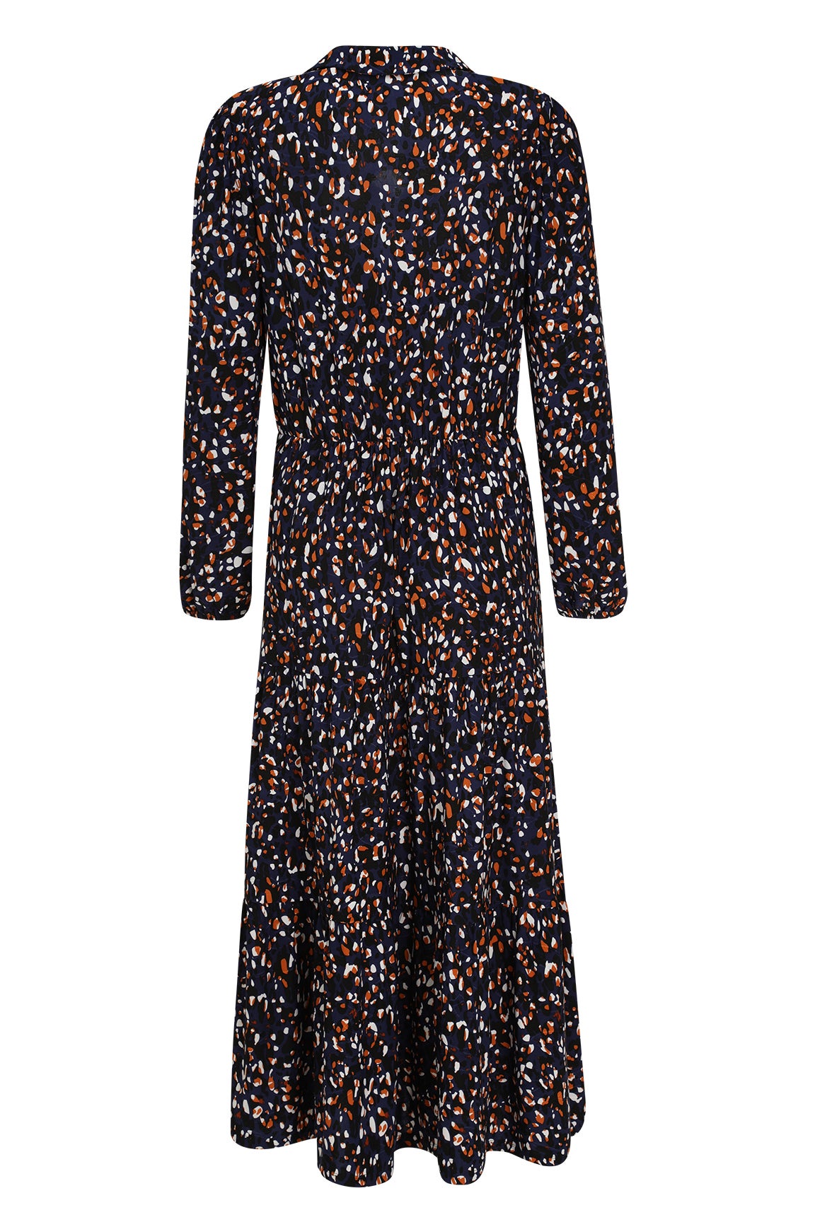 Slinky Knit Long Sleeve Dress in Navy | Caroline Eve