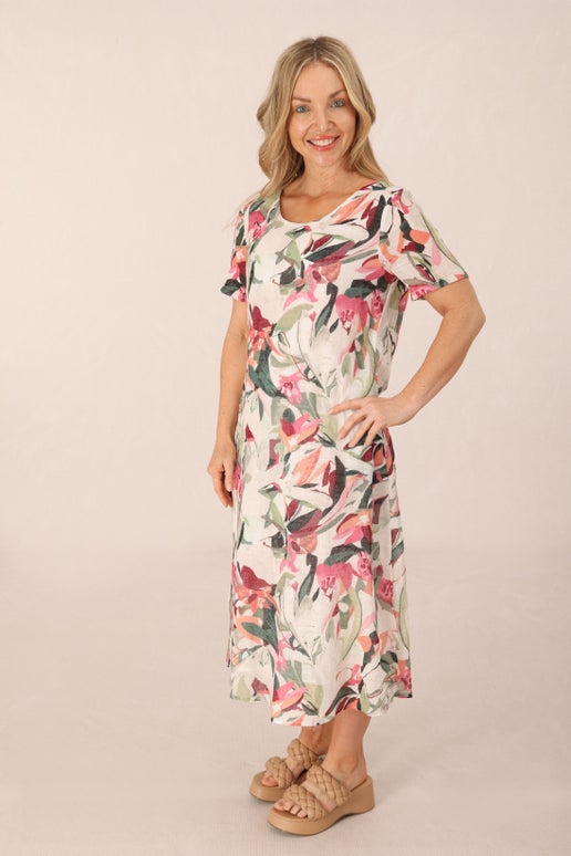 Caroline Contrast Patchwork Long Shirt Dress main image 1
