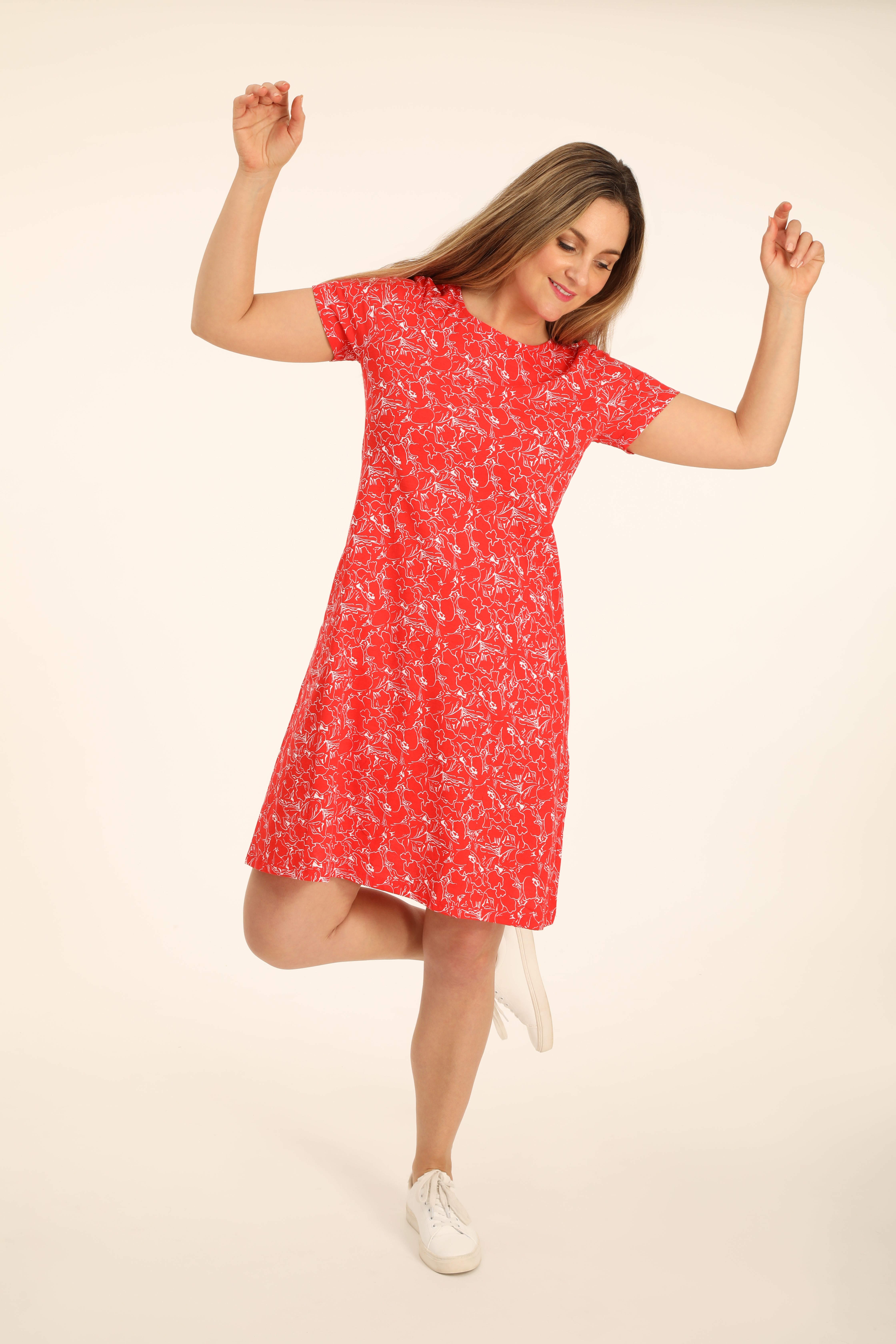Cotton knit dresses with pockets top