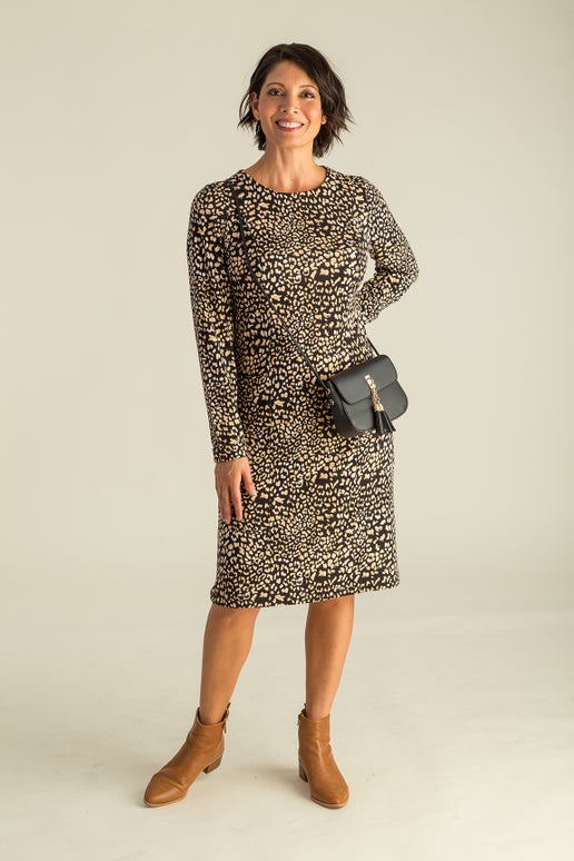Warm Touch Dress in Brown Caroline Eve
