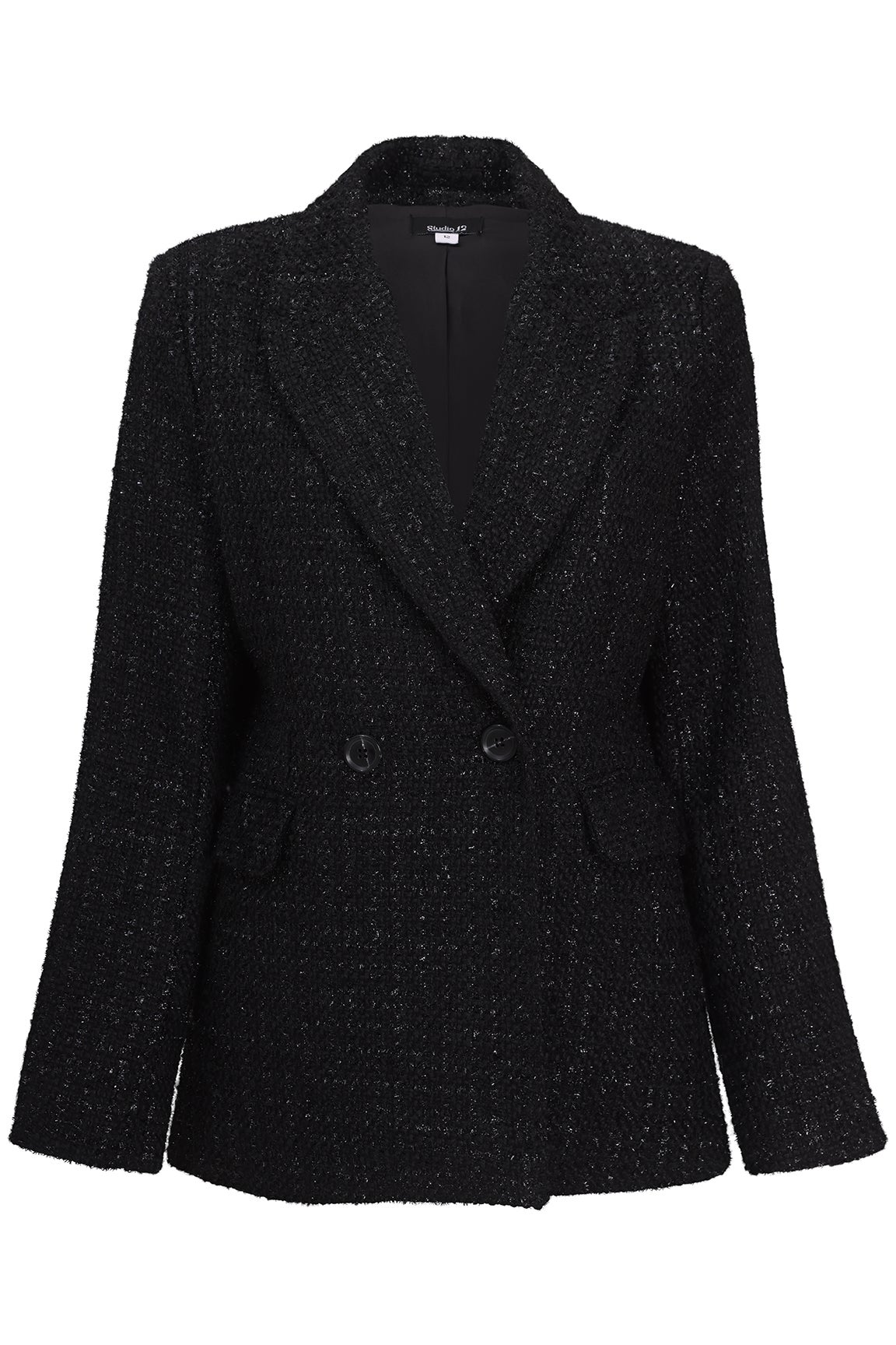 herlipto  Boucle Jacket black S 新品 Woven Boucle Jacket in Black | Caroline Eve