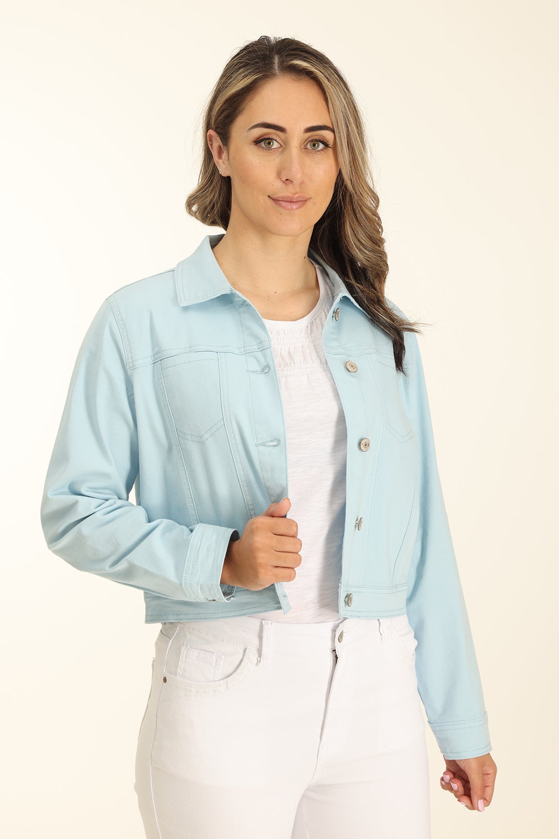 Buy HAPPENING Plus Size Women Regular Fit Soft Denim Waist Length Jacket -  Faded Light Blue Color - Non Stretch Fabric- Bust Size (XL) 42 / (2XL) 44 /  (3XL) 46 / (4XL) 48 / (5XL) 50 inches (XL) at Amazon.in