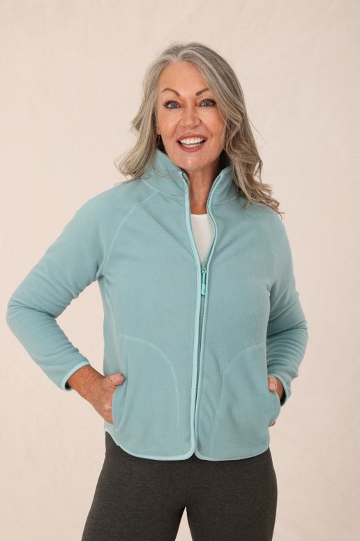 Blue Microfleece Micro Fleece Jacket in Blue | Caroline Eve