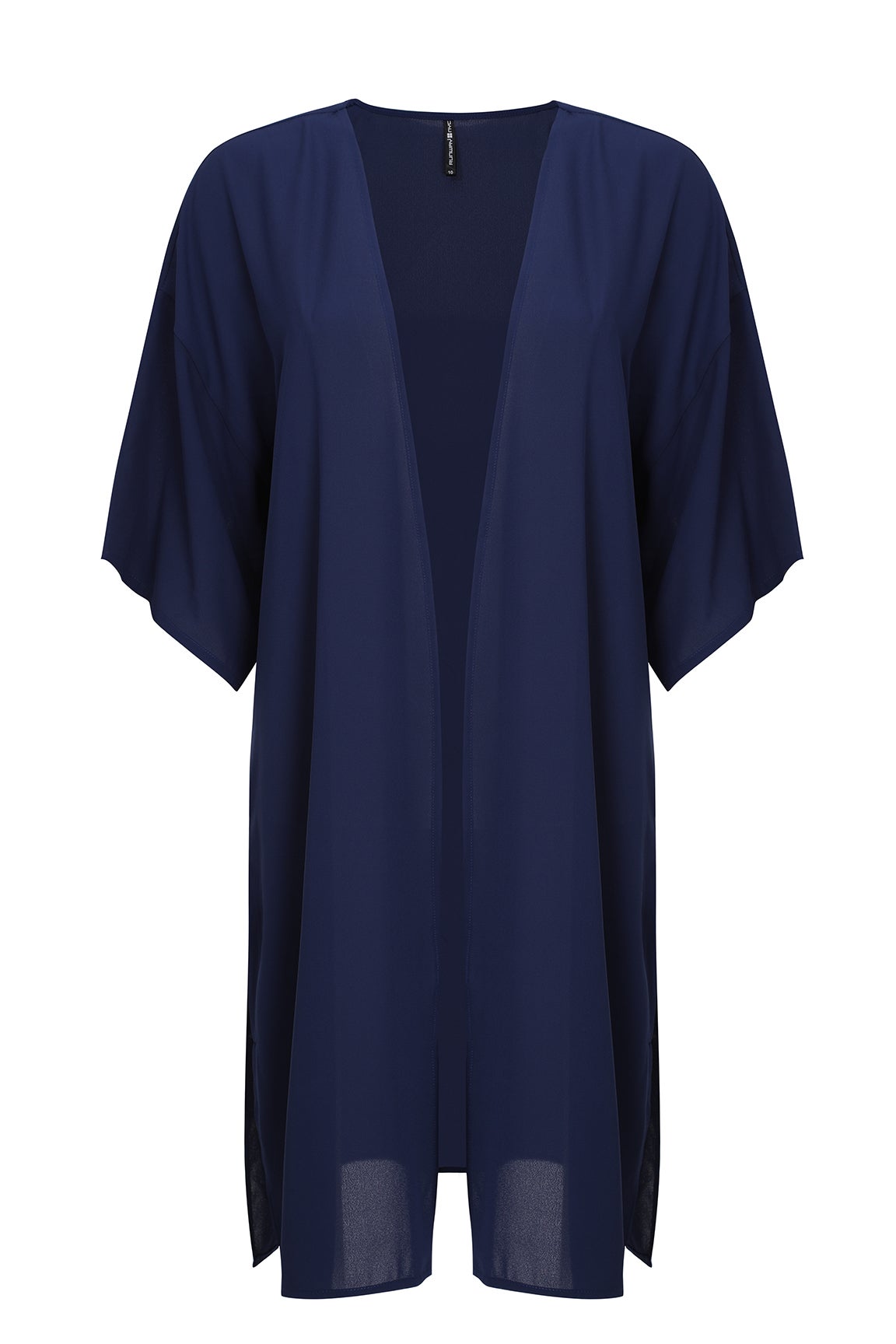 long navy chiffon jacket