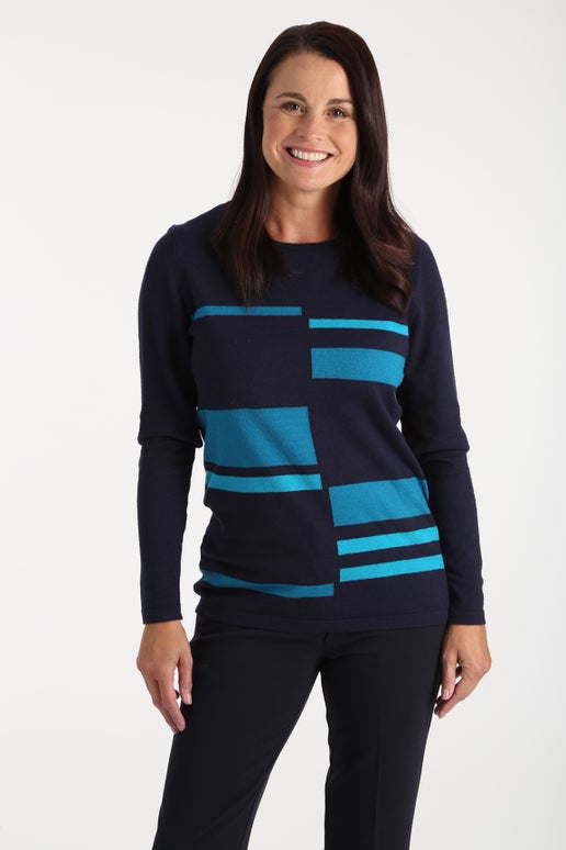 Luxe Knitwear Jersey in Blue Caroline Eve
