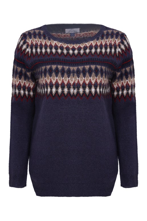 Fair Isle Knitwear Jersey in Blue Caroline Eve