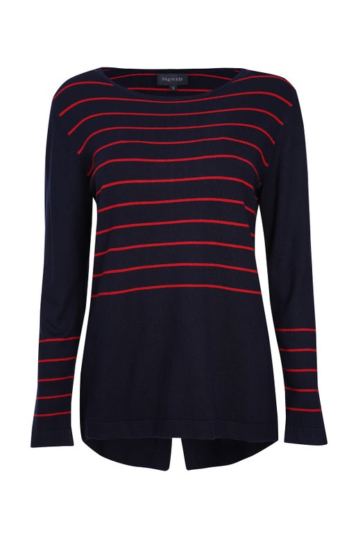 Viscose Rich Knitwear Jersey in Blue Caroline Eve