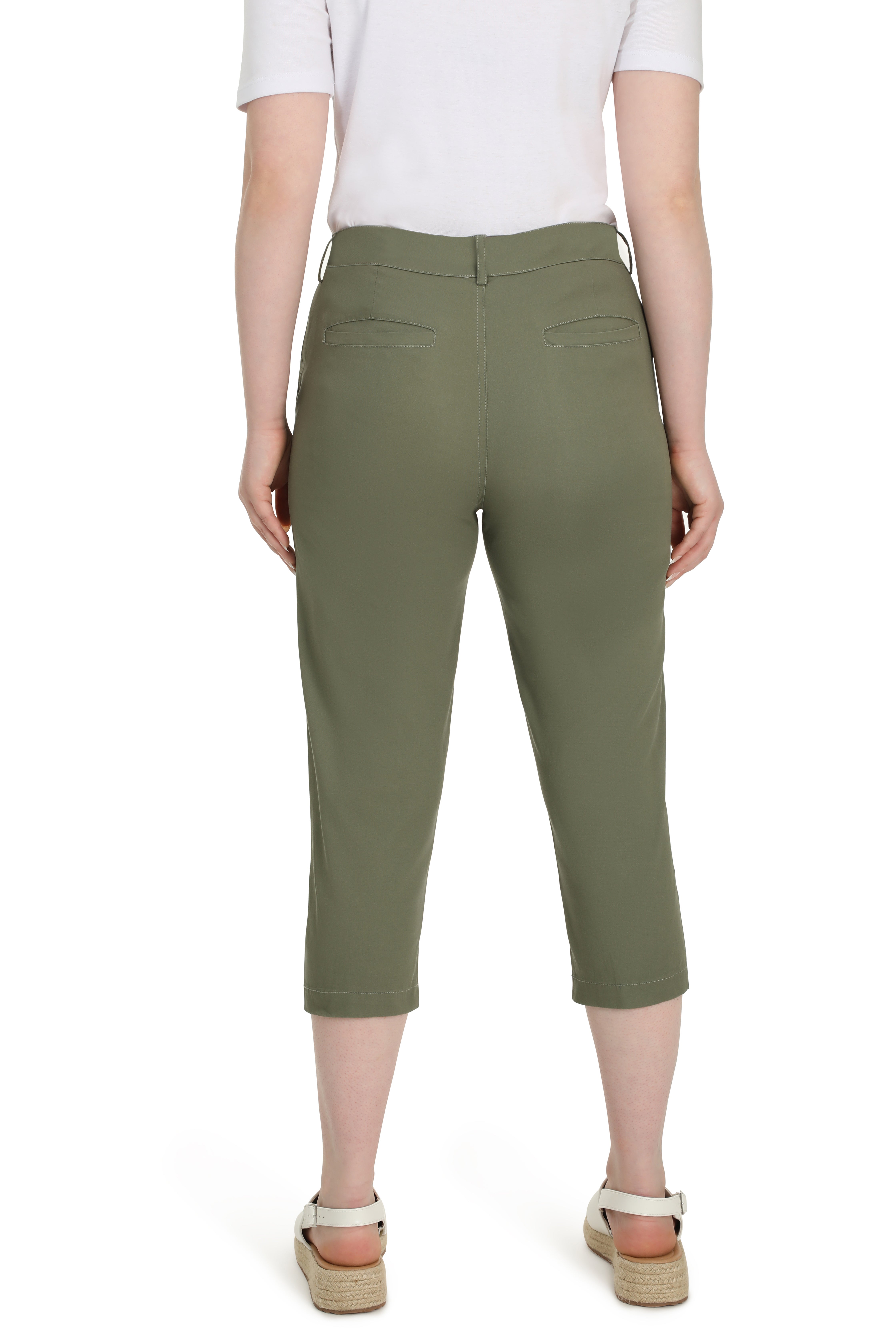 Boat Pants Mid Calf in Green Caroline Eve