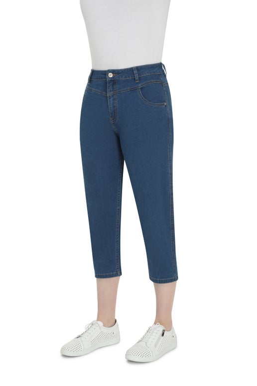 Mid Calf Jean Wonder Denim in Blue Caroline Eve