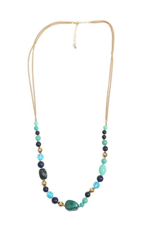 Feature Stone Beaded Necklace in Blue | Caroline Eve