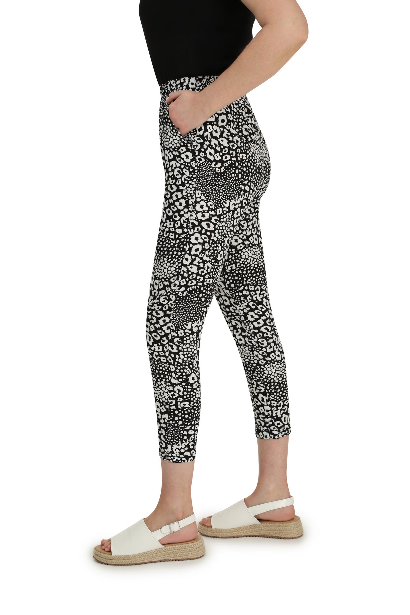 Carolyn Pants White Leopard Black