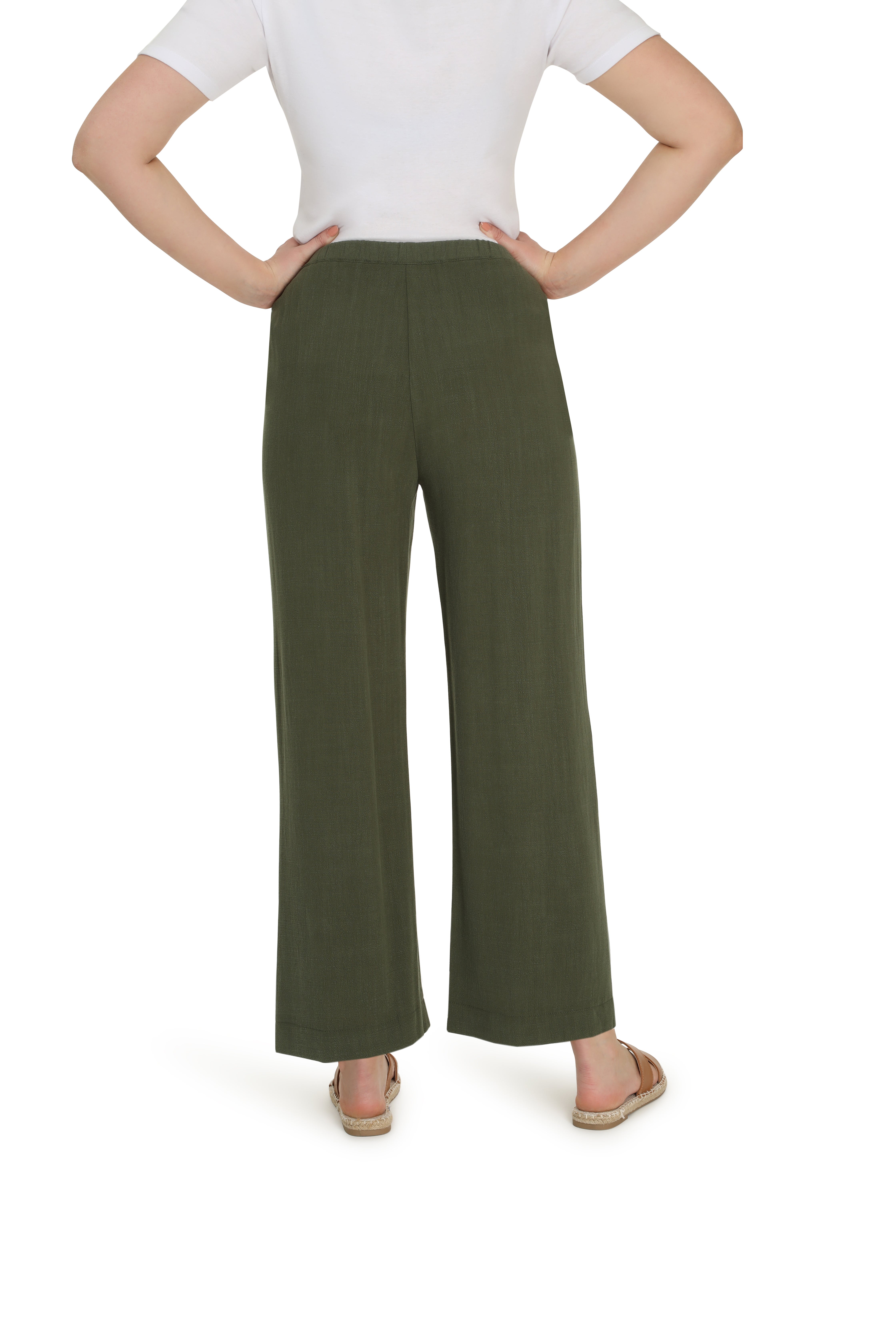 Mid Rise Easy Linen-Blend Pants