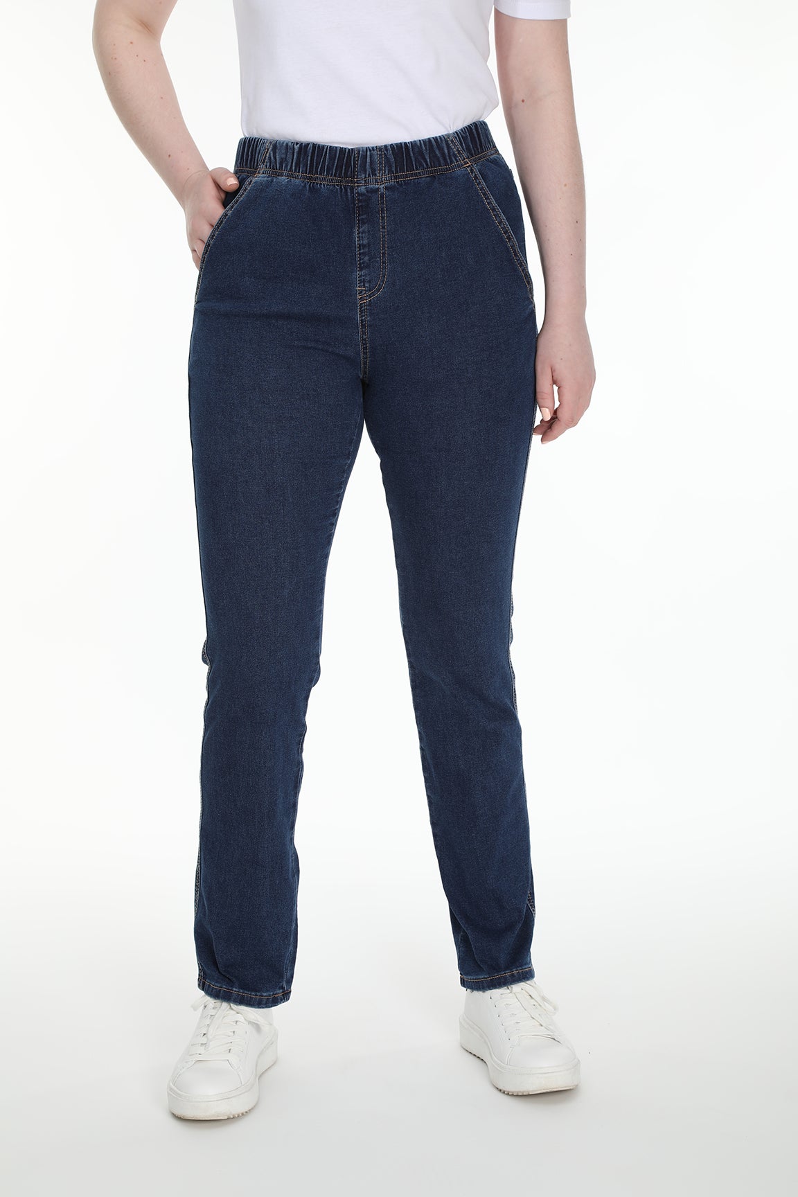 Pull On Denim Jeans Blue