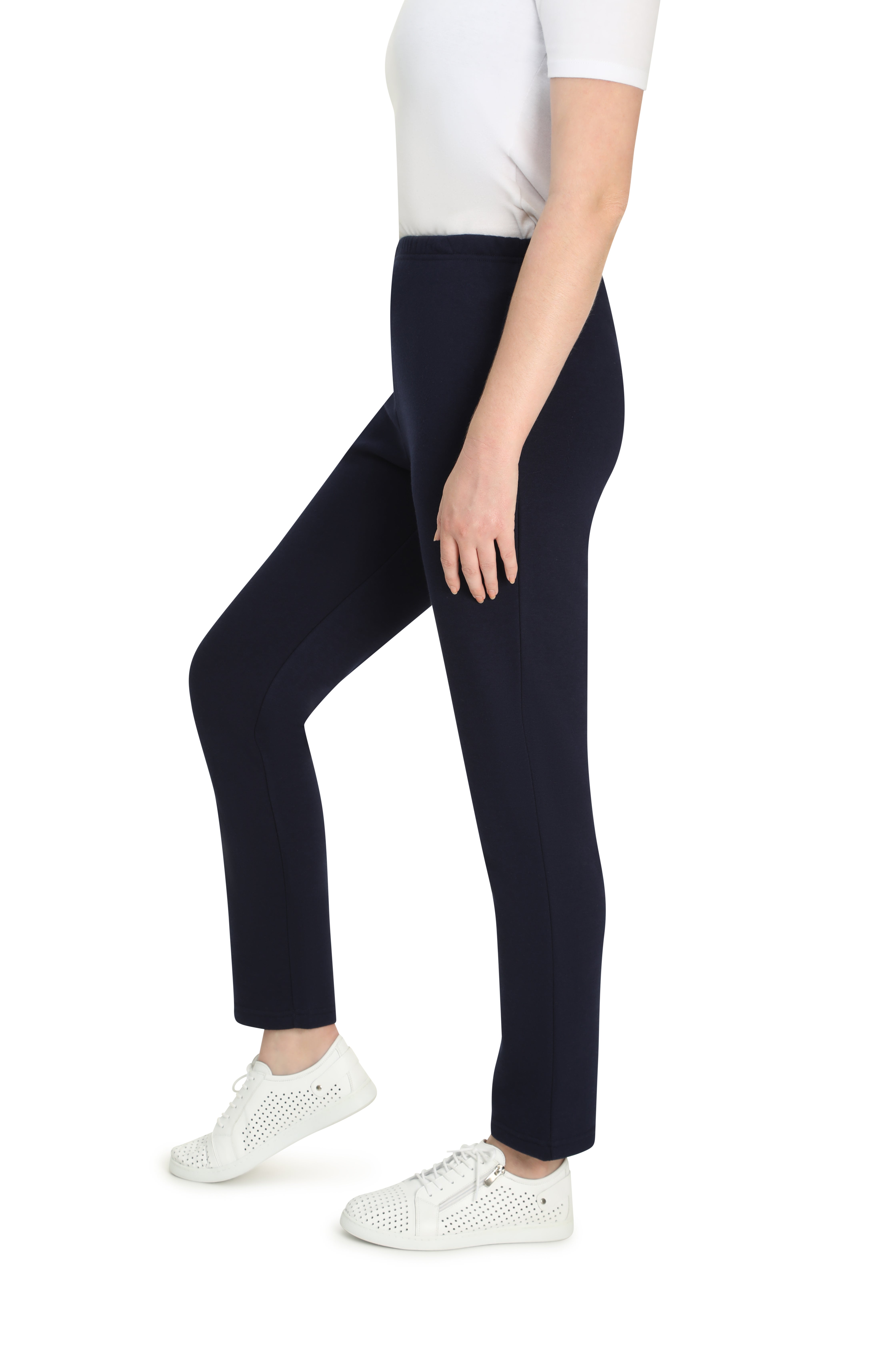 Poly Cotton Fleece Regular Pant in Navy Caroline Eve