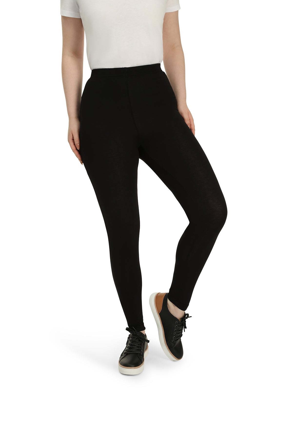 Viscose Elastane Short Legging in Black