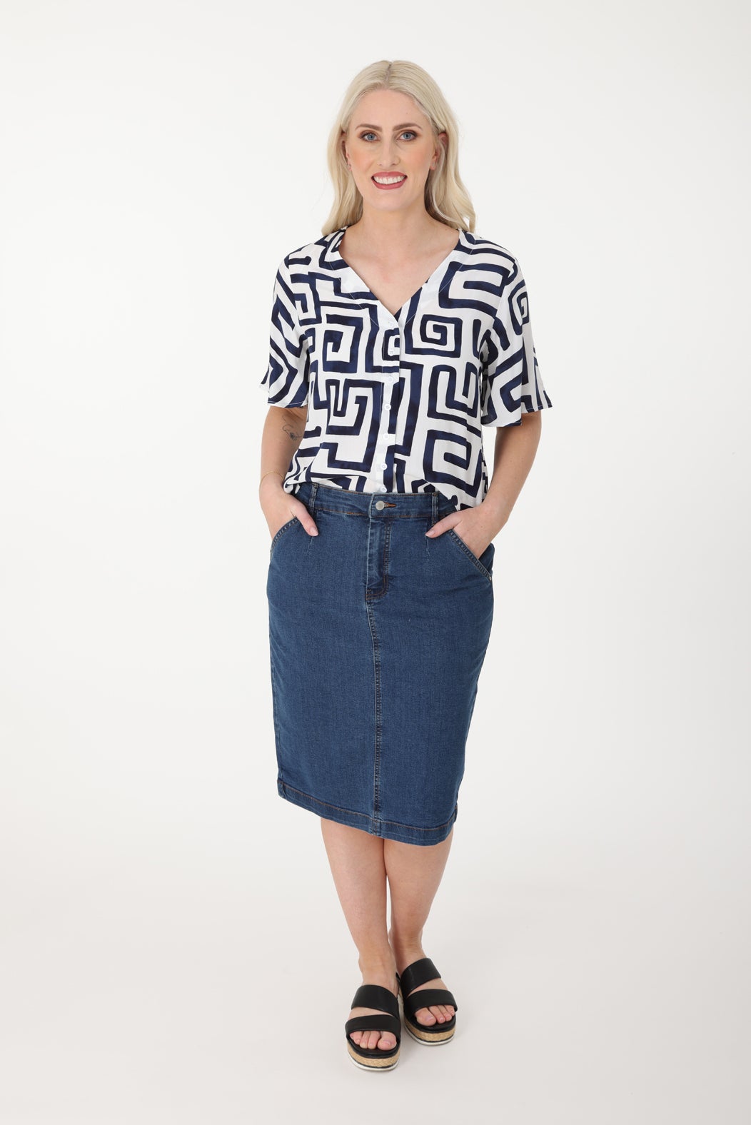 Denim pencil skirt xl twin sale