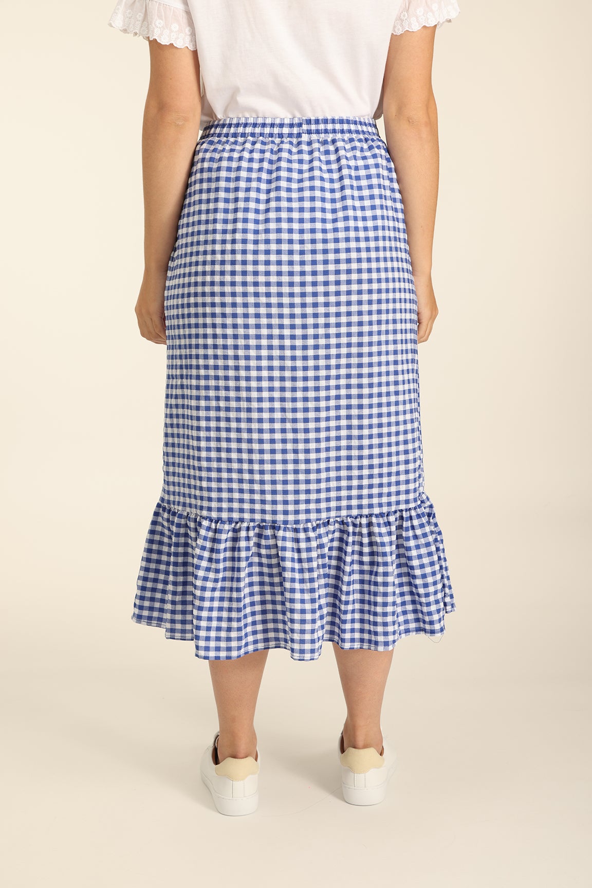 Gingham Check Skirt in Blue