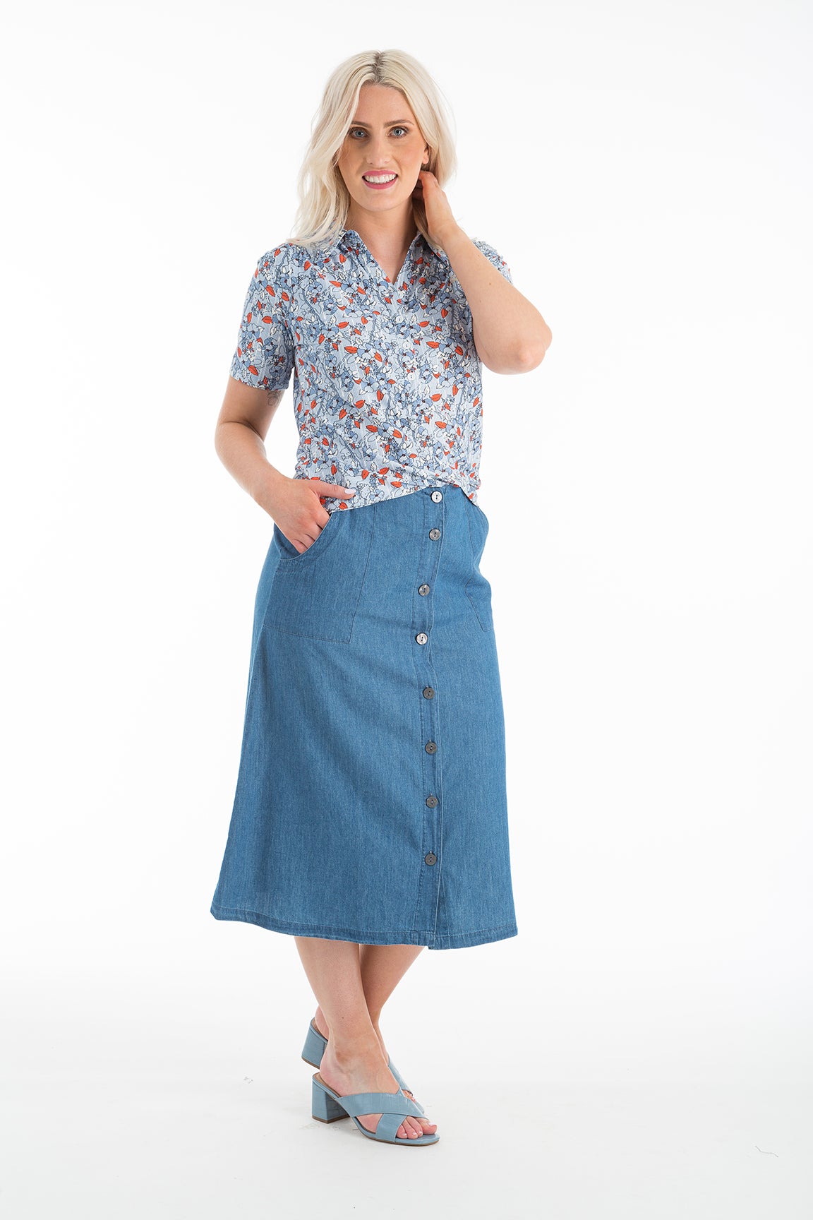 Chambray Skirt Caroline Eve