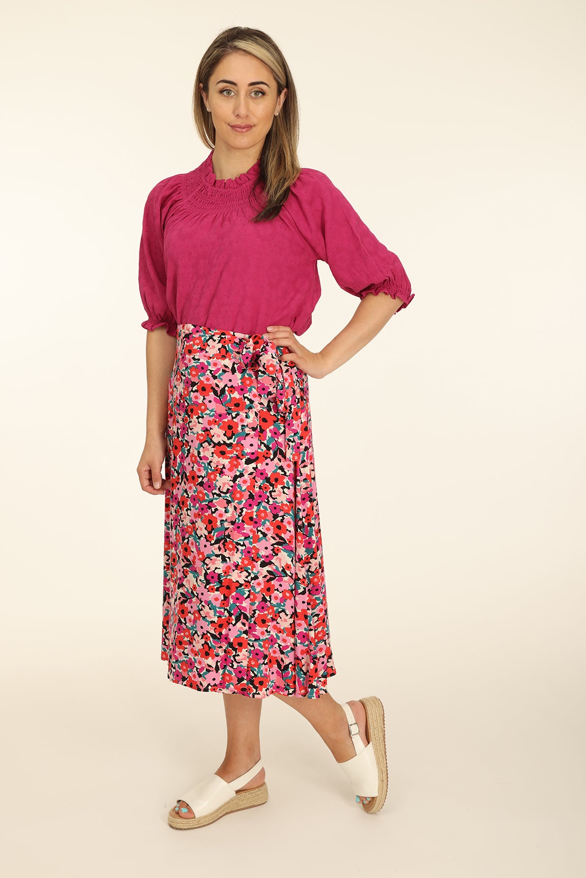 未使用✴︎roku 6。COTTON RAYON SKIRT 36 Ryder Utility Maxi Skirt