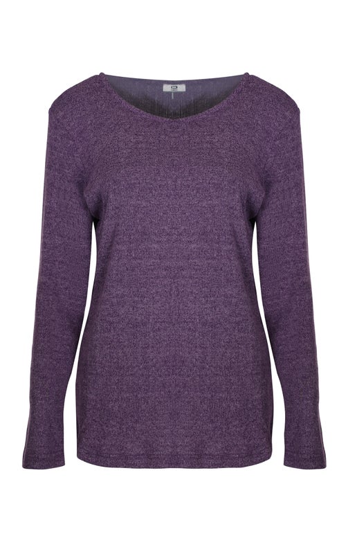 Marle Knit Top in Purple | Caroline Eve