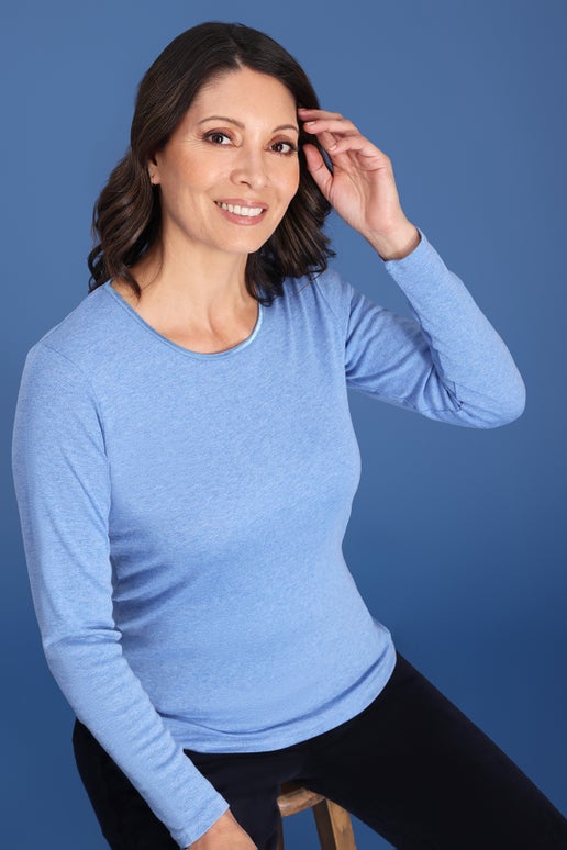 Plain Skivvies Top in Blue Caroline Eve
