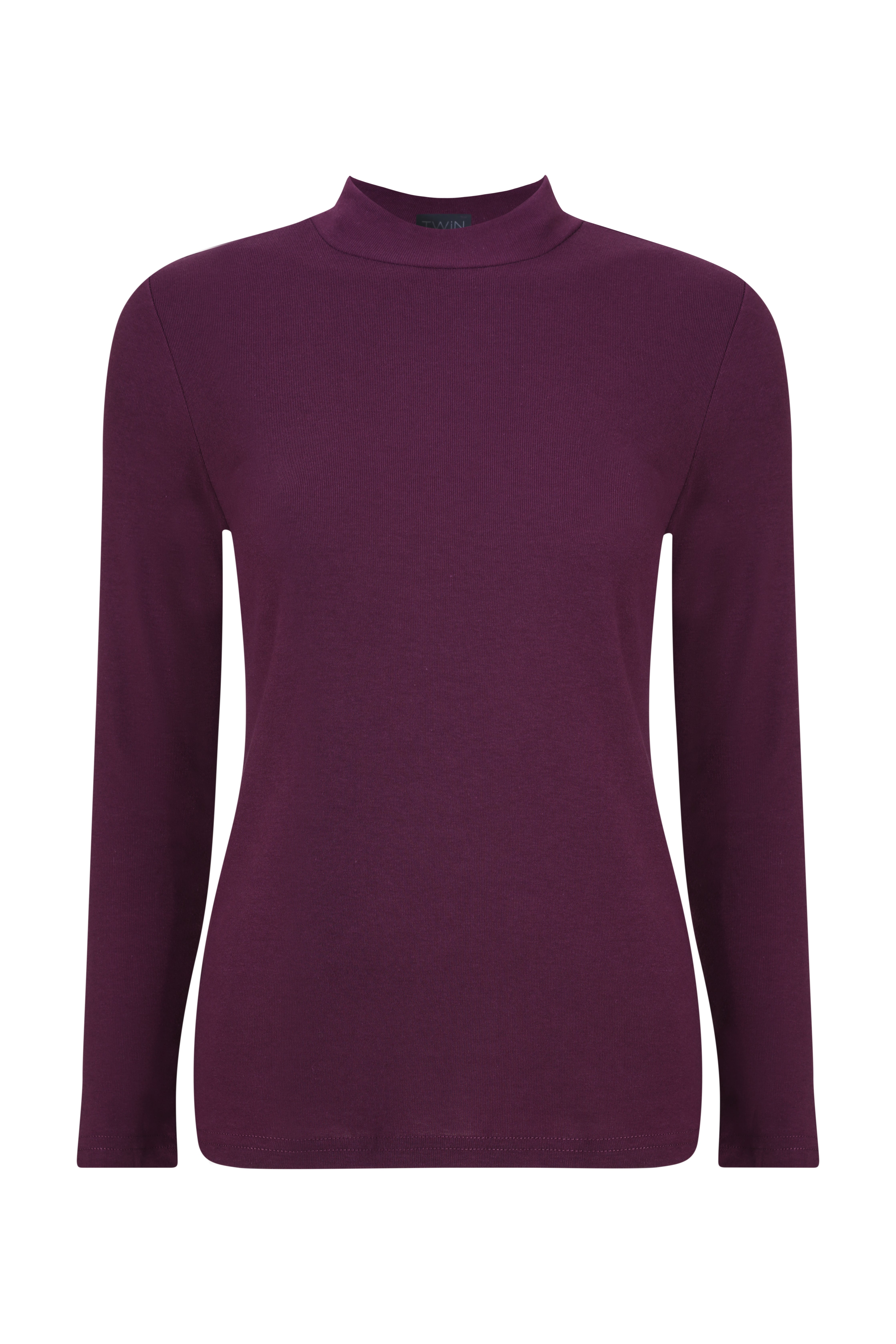 Plain Skivvies Turtle Neck Top in Berry Caroline Eve