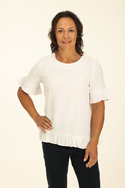 Caroline Top Off/White