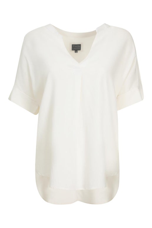 Linen Blend Tunic in White | Caroline Eve