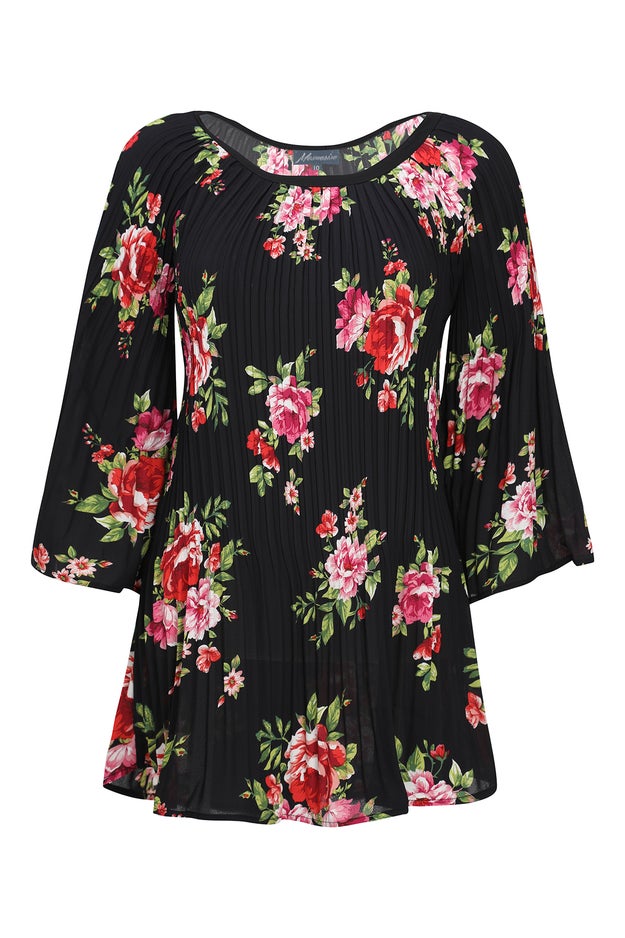 Pleated Printed Georgette Tunic